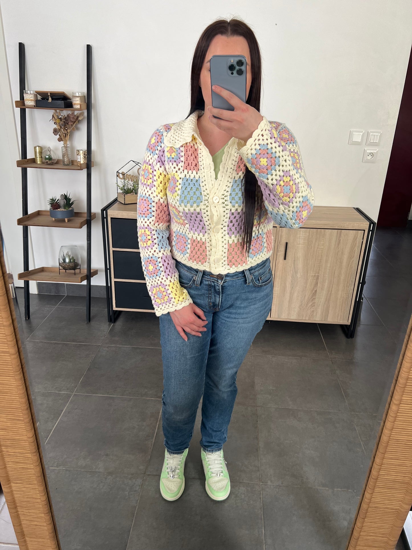 Gilet crochet pastel