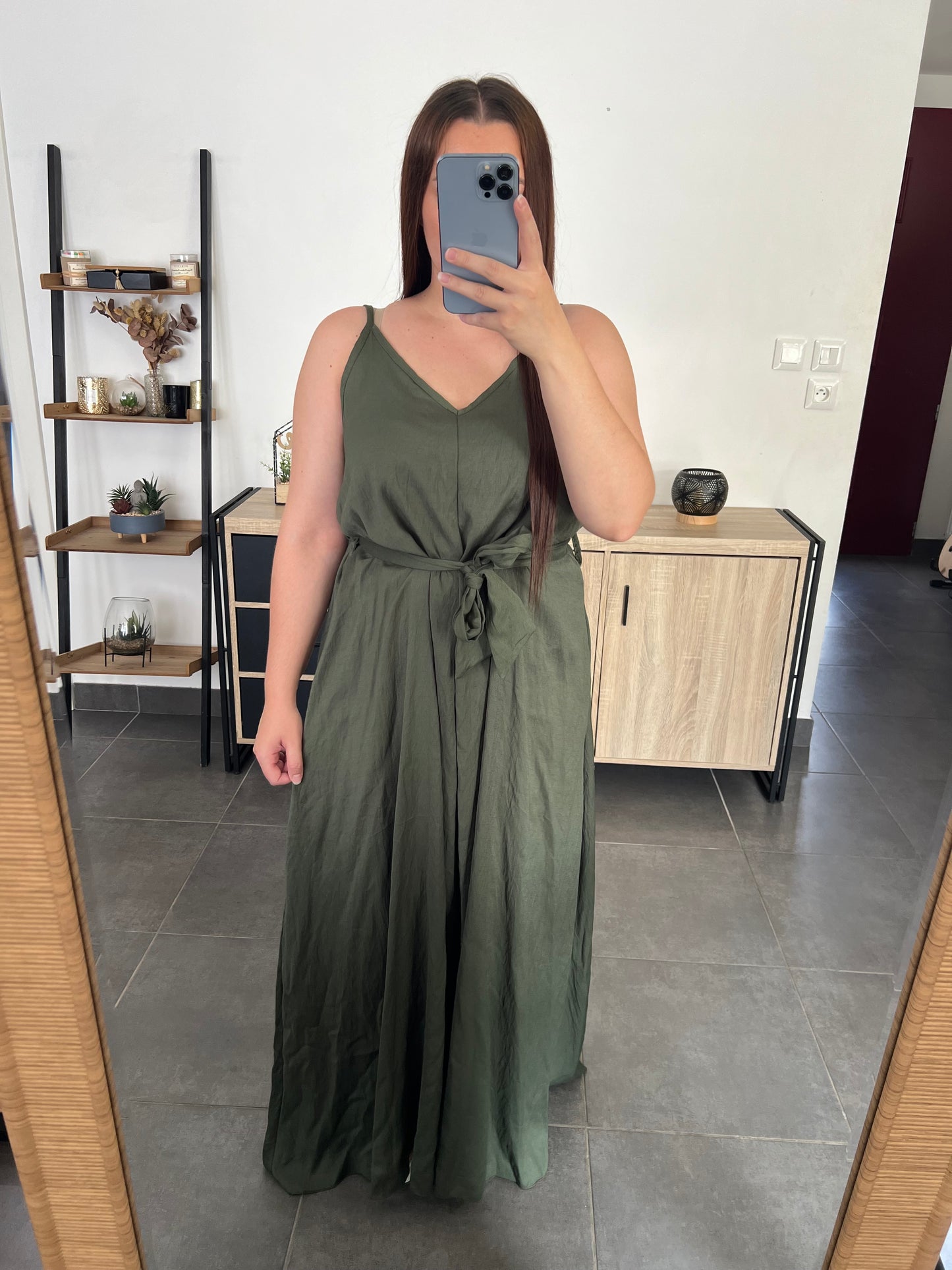 Robe longue kaki