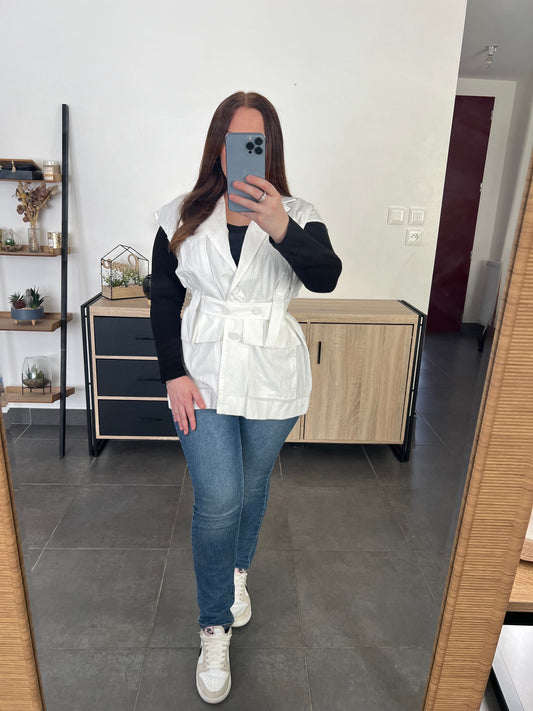 Veste sans manches blanche