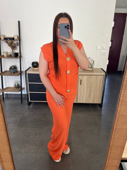 Ensemble broches orange