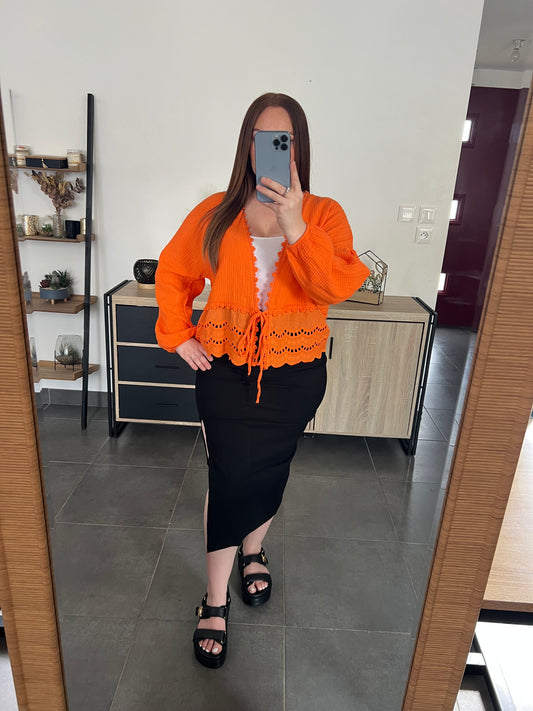 Blouse gaze de coton orange