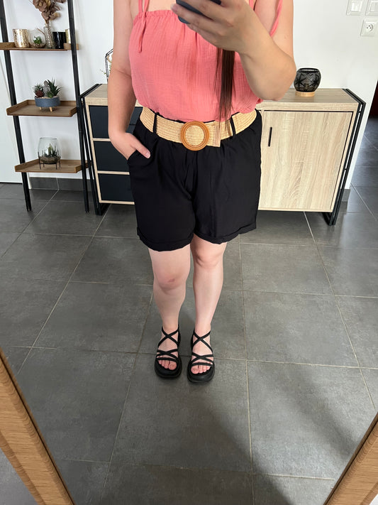Short noir ceinture