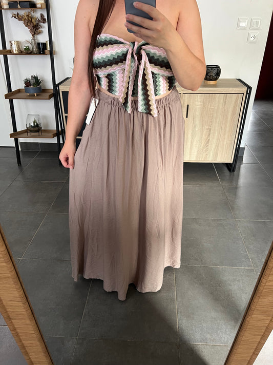 Jupe longue taupe