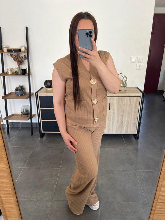 Ensemble broches taupe