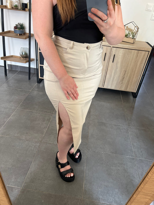 Jupe longue beige