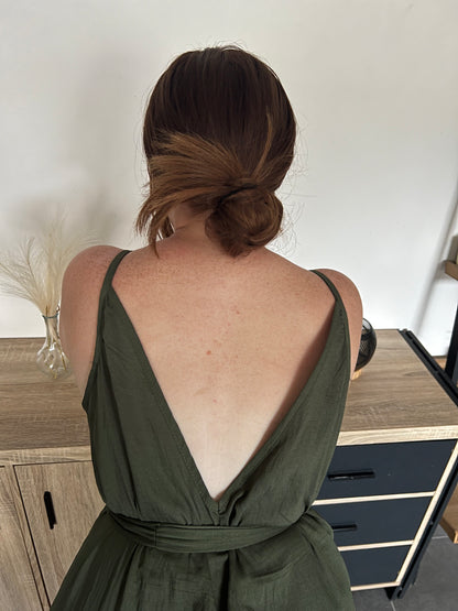 Robe longue kaki