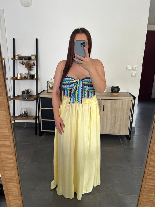Top bustier bleu