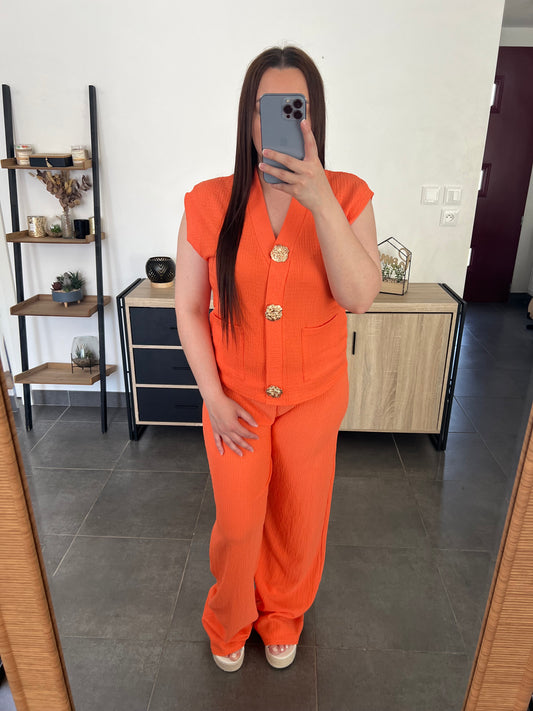 Ensemble broches orange