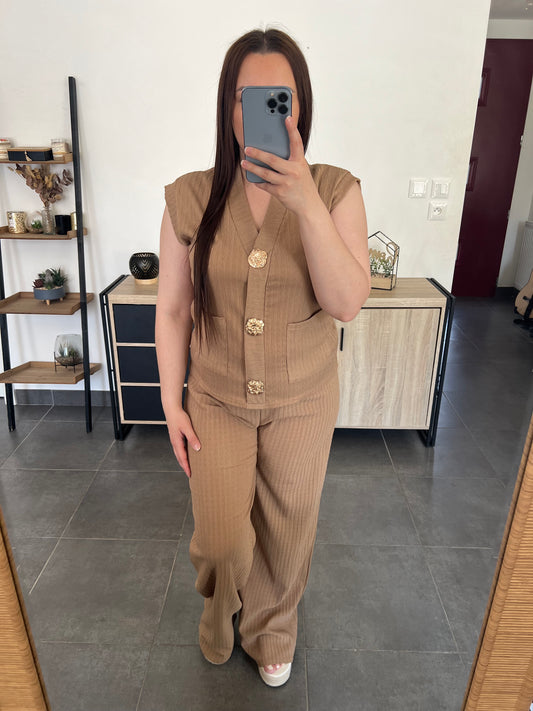 Ensemble broches taupe