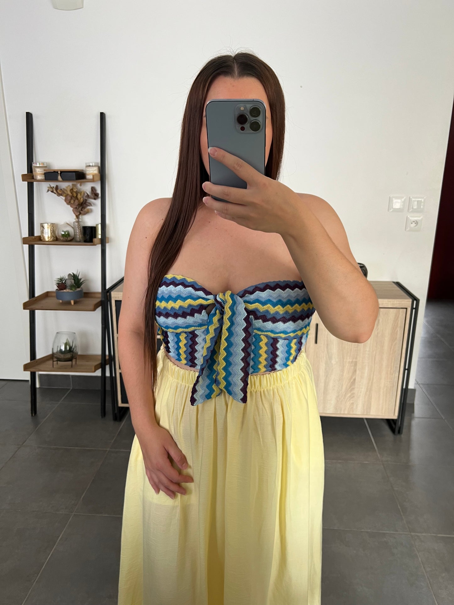 Top bustier bleu