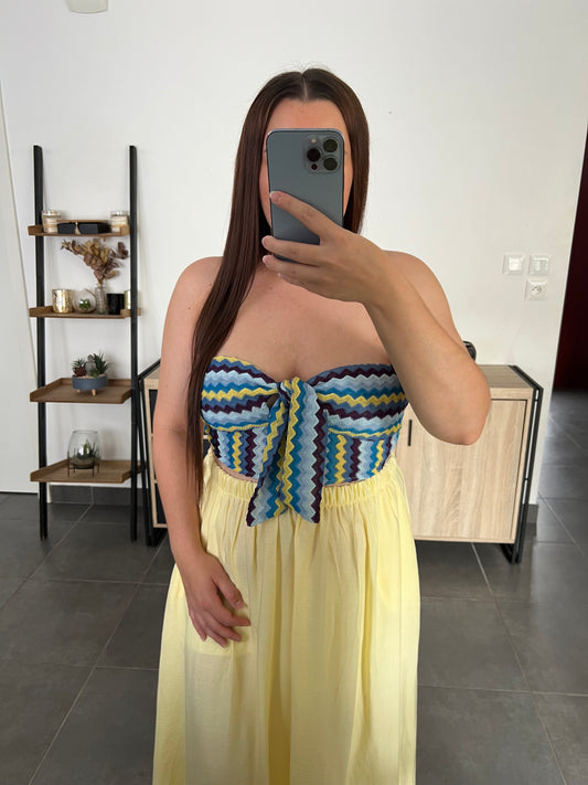 Top bustier bleu