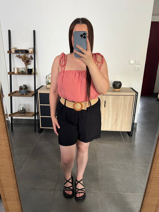 Short noir ceinture
